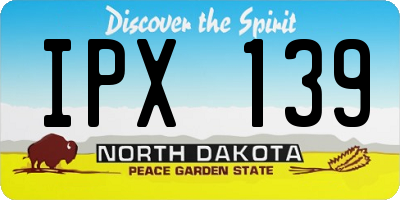 ND license plate IPX139
