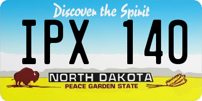 ND license plate IPX140