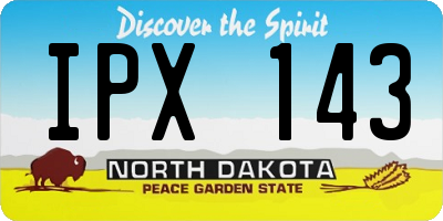 ND license plate IPX143