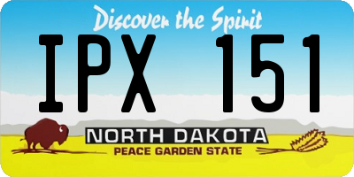 ND license plate IPX151
