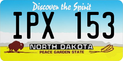 ND license plate IPX153