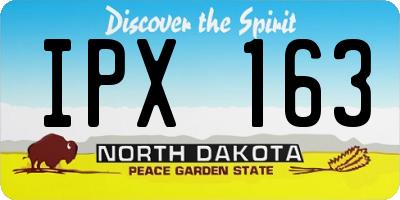 ND license plate IPX163