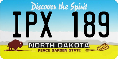 ND license plate IPX189