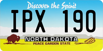 ND license plate IPX190