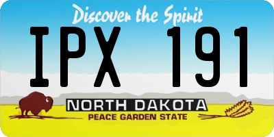 ND license plate IPX191