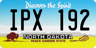 ND license plate IPX192