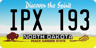 ND license plate IPX193
