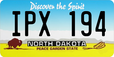 ND license plate IPX194
