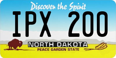 ND license plate IPX200