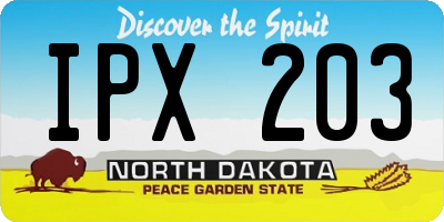 ND license plate IPX203