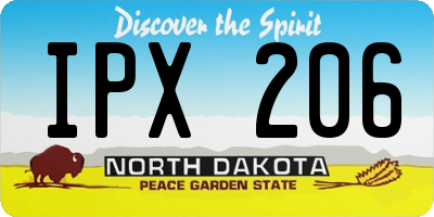 ND license plate IPX206