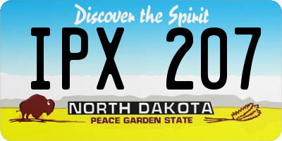 ND license plate IPX207