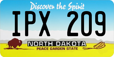 ND license plate IPX209