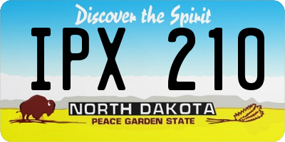 ND license plate IPX210