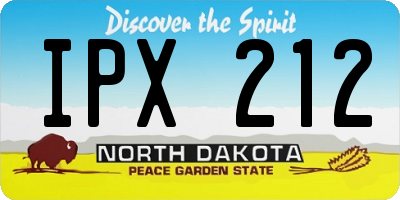 ND license plate IPX212