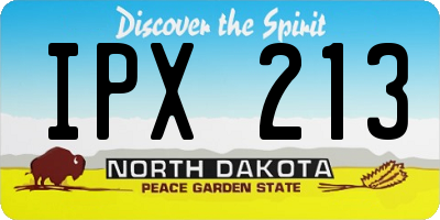 ND license plate IPX213