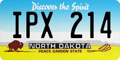 ND license plate IPX214