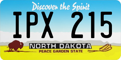 ND license plate IPX215