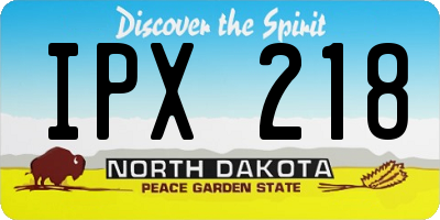 ND license plate IPX218