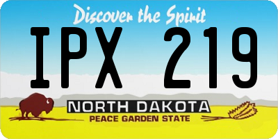 ND license plate IPX219