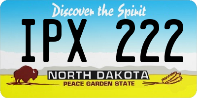 ND license plate IPX222