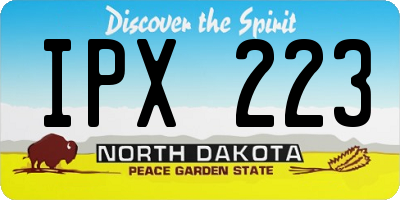 ND license plate IPX223