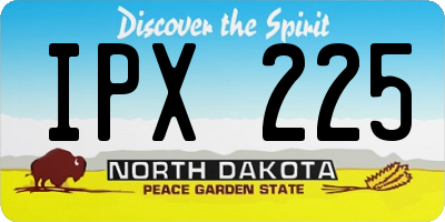 ND license plate IPX225