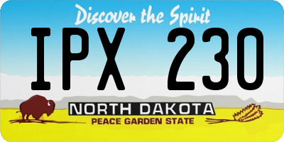 ND license plate IPX230