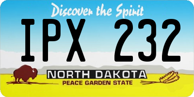 ND license plate IPX232