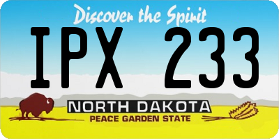 ND license plate IPX233