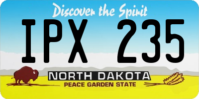ND license plate IPX235