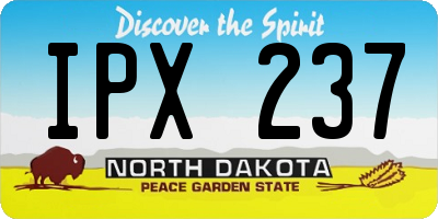 ND license plate IPX237