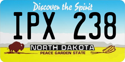 ND license plate IPX238
