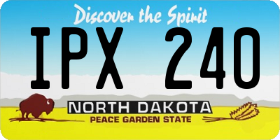 ND license plate IPX240