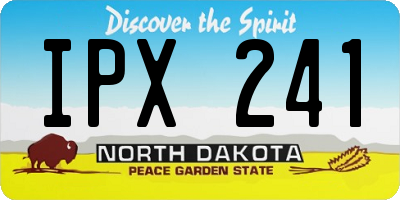 ND license plate IPX241