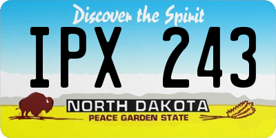 ND license plate IPX243