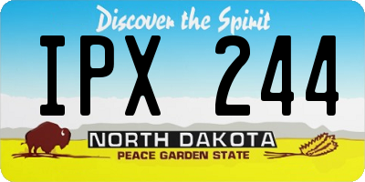 ND license plate IPX244