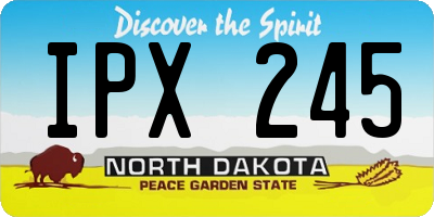 ND license plate IPX245