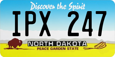 ND license plate IPX247