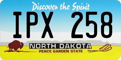 ND license plate IPX258