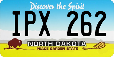 ND license plate IPX262