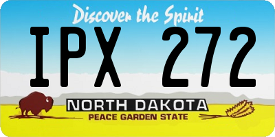 ND license plate IPX272