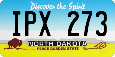 ND license plate IPX273