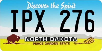 ND license plate IPX276