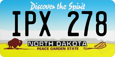 ND license plate IPX278