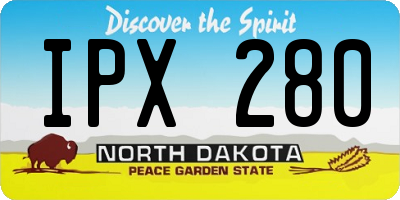 ND license plate IPX280