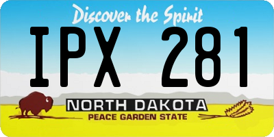 ND license plate IPX281