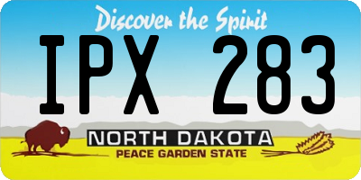 ND license plate IPX283