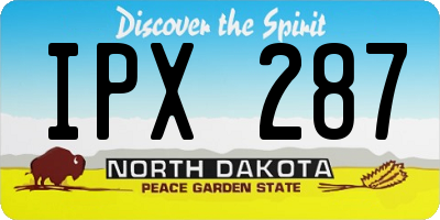 ND license plate IPX287
