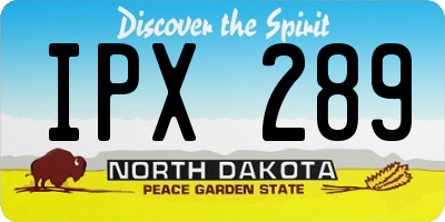 ND license plate IPX289